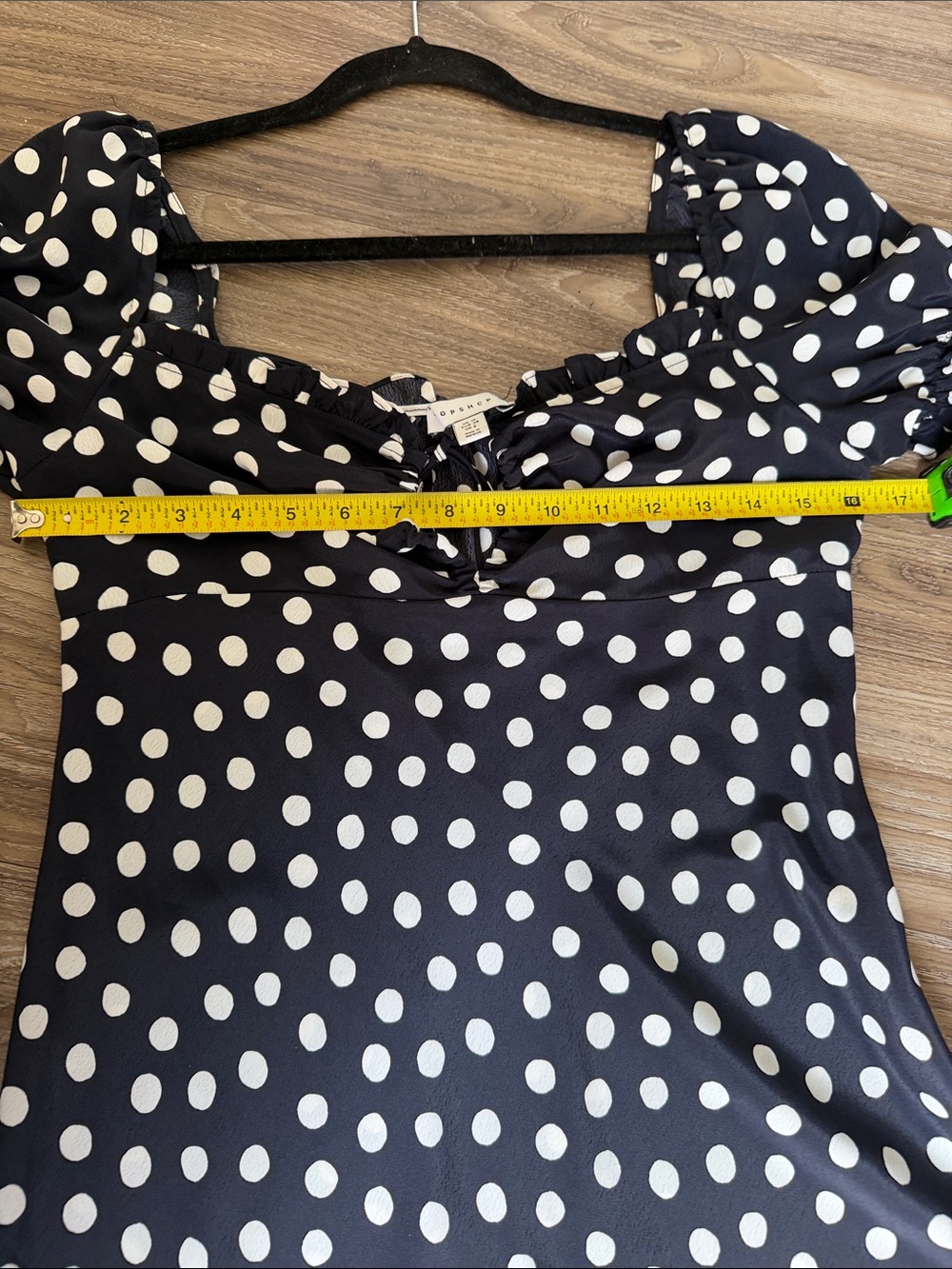 Topshop Polka Dot Midi Dress - Black & White Size: 6 - Picture 10 of 11
